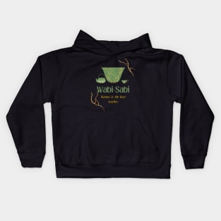 Kintsugi art and Wabi sabi quote: nature is the best teacher Kids Hoodie